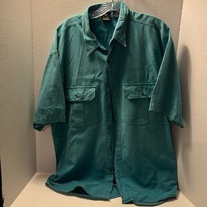 Shah safari Teal XL button down shirt sku:B1